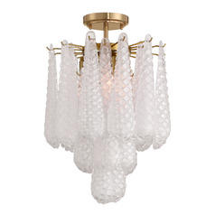 Ollie 4-Light Semi-Flush in Aged Brass & Clear by Crystorama Lighting