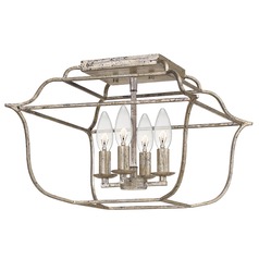 Gallery Century Silver Leaf 4-Light Semi-Flush by Quoizel Lighting