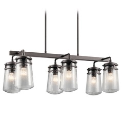 Lyndon 6-Light Linear Chandelier in Architectural Bronze by Kichler Lighting