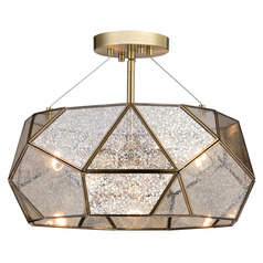 Vaxcel Lighting Euclid Aged Brass Semi-Flushmount Light