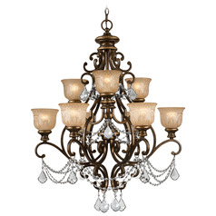 Crystorama Lighting Norwalk Bronze Umber Crystal Chandelier