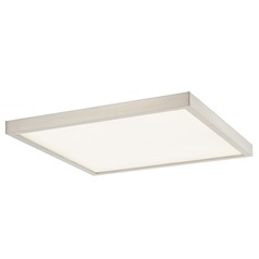 Flat LED Light Surface Mount 14-Inch Square Satin Nickel 2700K 1560LM