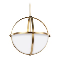 Alturas 19-Inch 3-Light Pendant in Satin Brass by Generation Lighting