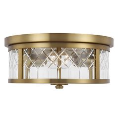 Alexa Hampton 13-Inch 2-Light Alec Burnished Brass Flush Mount by Visual Comfort Studio