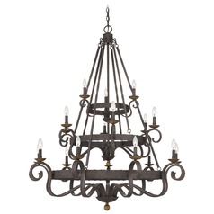 Noble Rustic Black 18-Light Chandelier by Quoizel Lighting