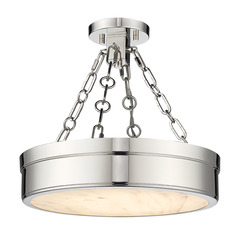 Z-Lite Anders Polished Nickel LED Semi-Flushmount Light