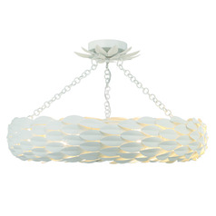 Crystorama Lighting Broche Matte White Semi-Flushmount Light