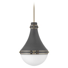 Oliver Medium Pendant in Dark Grey & Bright Brass by Hinkley Lighting