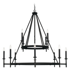 Ogden 12-Light Chandelier in Brushed Black Iron by Capital Lighting