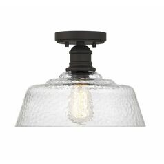 13-Inch Textured Glass Semi-Flush in Oil Rubbed Bronze by Meridian