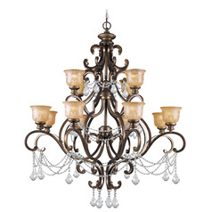 Crystorama Lighting Norwalk Bronze Umber Crystal Chandelier