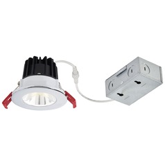 2'' LED Canless 8W Chrome/Chrome Recessed Downlight 38Deg 2700K IC Rated By Recesso