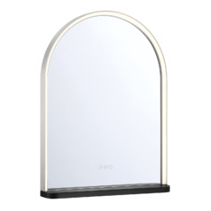 Serin 32-Inch LED Mirror with Shelf in Nickel & Black by Eurofase