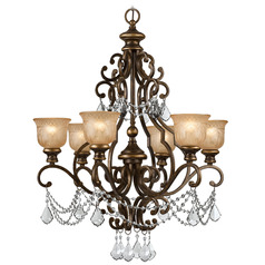Crystorama Lighting Norwalk Bronze Umber Crystal Chandelier