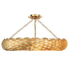 Crystorama Lighting Broche Antique Gold Semi-Flushmount Light