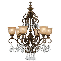 Crystorama Lighting Norwalk Bronze Umber Crystal Chandelier