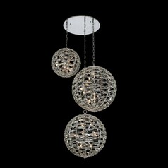 Alta 3-Globe Multi-Drop Crystal Pendant in Chrome by Allegri Crystal