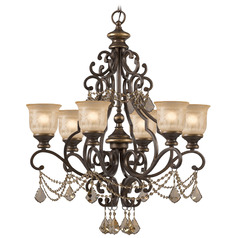Crystorama Lighting Norwalk Bronze Umber Crystal Chandelier