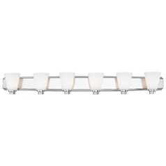 Polished Chrome Bathroom Wall Light with Six Lights