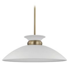 Perkins Medium Pendant in Matte White & Brass by Nuvo Lighting