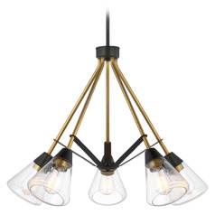 Starlight Matte Black & Natural Brass Chandelier by Nuvo Lighting