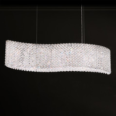 Schonbek Worldwide Lighting Refrax Polished Stainless Steel Island Light with Abstract Shade