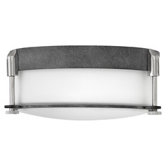 Colbin 12.50-Inch Aged Zinc & Polished Nickel Flush Mount by Hinkley Lighting