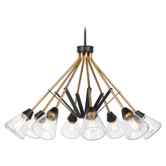 Starlight Matte Black & Natural Brass Chandelier by Nuvo Lighting