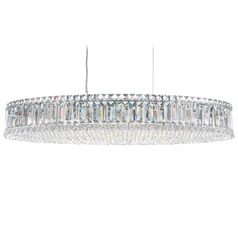 Schonbek Worldwide Lighting Plaza Polished Stainless Steel Island Light with Oval Shade
