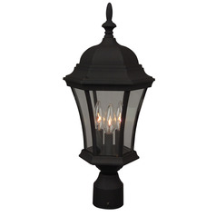 Curved Glass Cast Textured Black Post Light by Craftmade Lighting