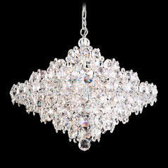 Schonbek Worldwide Lighting Baronet Polished Stainless Steel Pendant Light with Abstract Shade