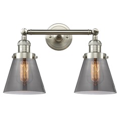 Small Cone Brushed Satin Nickel Bathroom Light by Innovations Lighting