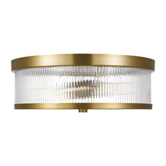 Chapman & Meyers 14-Inch Burnished Brass Flush Mount by Visual Comfort Studio
