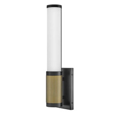 Zevi LED Wall Sconce in Black & Lacquered Brass by Hinkley Lighting