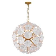 Esme 9-Light Pendant in Aged Brass & White by Crystorama Lighting