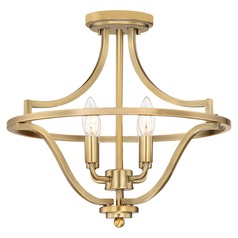 Harvel Weathered Brass 4-Light Semi-Flush by Quoizel Lighting