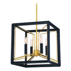 Sable Point 14-Inch Pendant in Black & Gold by Metropolitan Lighting