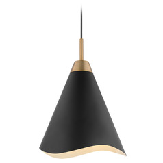 Tango Matte Black & Burnished Brass Mini Pendant by Nuvo Lighting