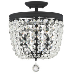 Crystorama Lighting Archer Black Forged Semi-Flushmount Light