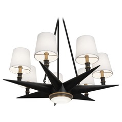 Cosmos Deep Patina Bronze with Warm Brass Chandelier by Robert Abbey