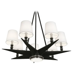 Cosmos Deep Patina Bronze with Antique Silver Chandelier by Robert Abbey
