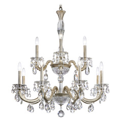 Schonbek Worldwide Lighting San Marco Antique Silver Crystal Chandelier