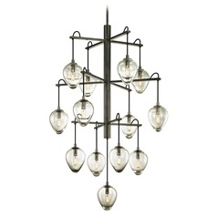 Brixton Gun Metal with Smoked Chrome Pendant with by Troy Lighting