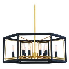 Sable Point 32-Inch Pendant in Black & Gold by Metropolitan Lighting