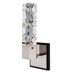 Allegri Crystal Serres Matte Black & Polished Nickel LED Sconce