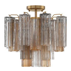 Crystorama Lighting Addis Aged Brass Semi-Flushmount Light
