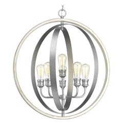 Conestee Galvanized 6-Light Pendant by Progress Lighting