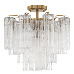 Crystorama Lighting Addis Aged Brass Semi-Flushmount Light