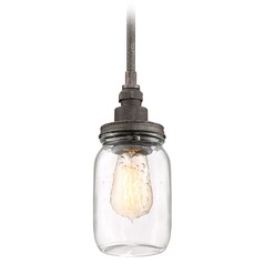 Squire Rustic Black Mini Pendant by Quoizel Lighting