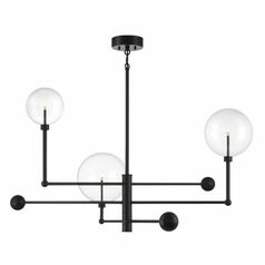 3-Light Modern Chandelier in English Bronze by Meridian